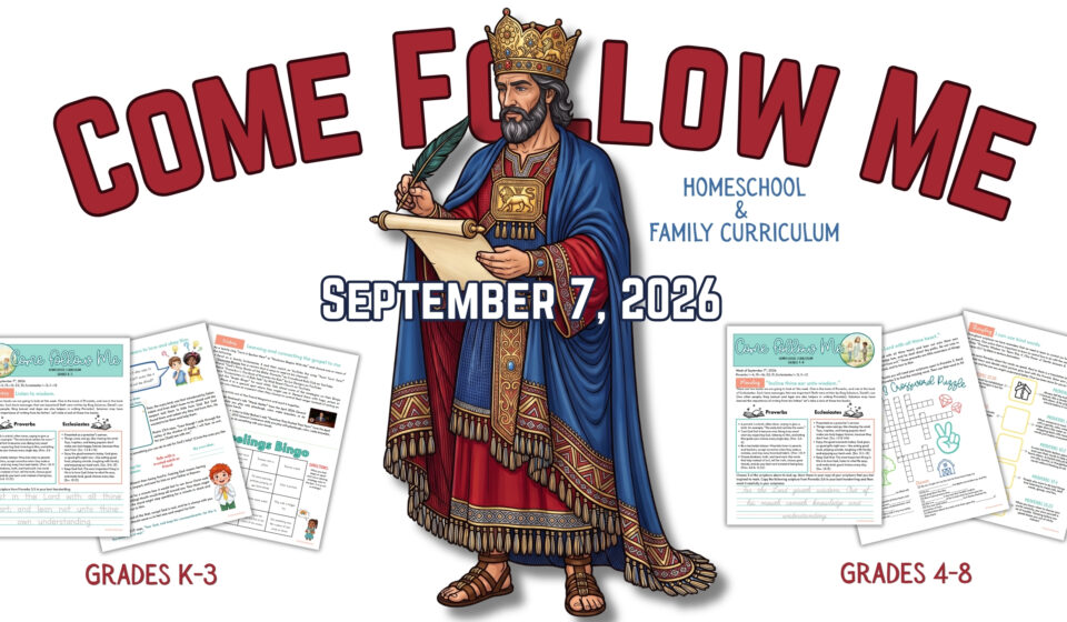 September 7, 2026 Image of King Solomon writing. Features samples of the Come Follow Me pages available